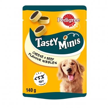 Pedigree Tasty Minis cheese & beef bites λιχουδιά σκύλου σε μπουκίτσες με τυρί & μοσχάρι 140gr