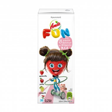 Amita Fun παιδικός χυμός ΦΡΑΟΥΜΙΤΑ φράουλα 250ml