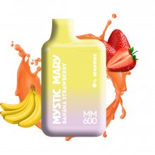 Mystic Mary ηλεκτρονικό τσιγάρο με γεύση Banana Strawberry χωρίς Νικοτίνη 600 puffs